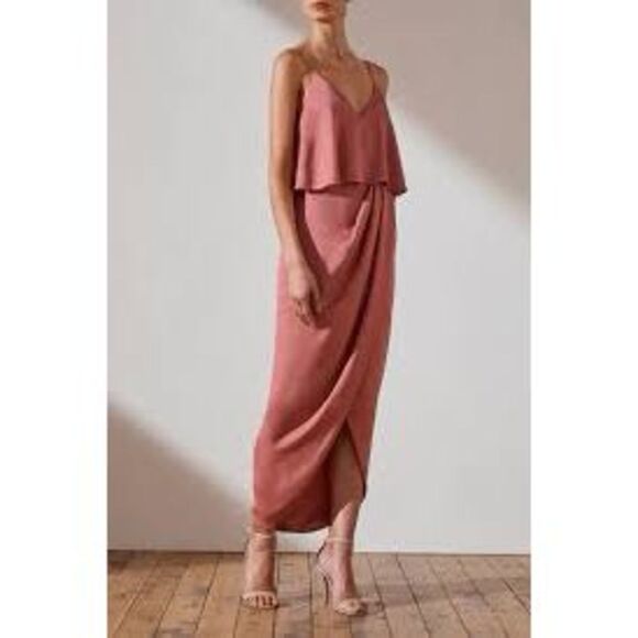 Shona Joy nwot LUXE COCKTAIL FRILL DRESS - ROSE - Picture 2 of 13